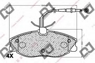 DJ PARTS bp1122 -  Комплект тормозных колодок, дисковый тормоз